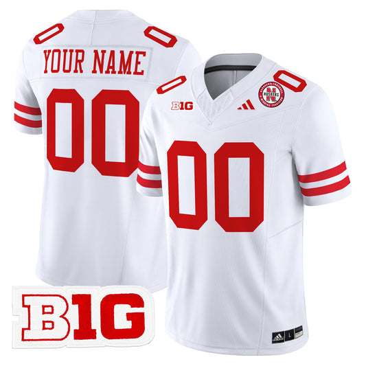 Custom Nebraska Cornhuskers Jersey Name, Number 2025 Stitched White