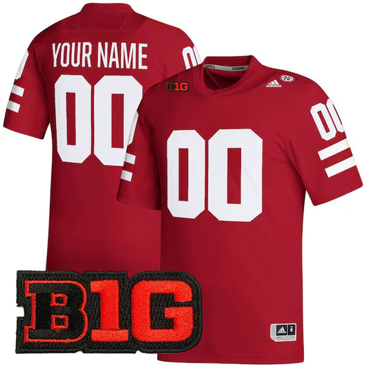 Custom Nebraska Cornhuskers Jersey Name and Number College Football Scarlet Premier – All Stitched