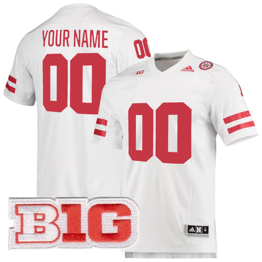 Custom Nebraska Cornhuskers Jersey Name and Number College Football White Premier – All Stitched