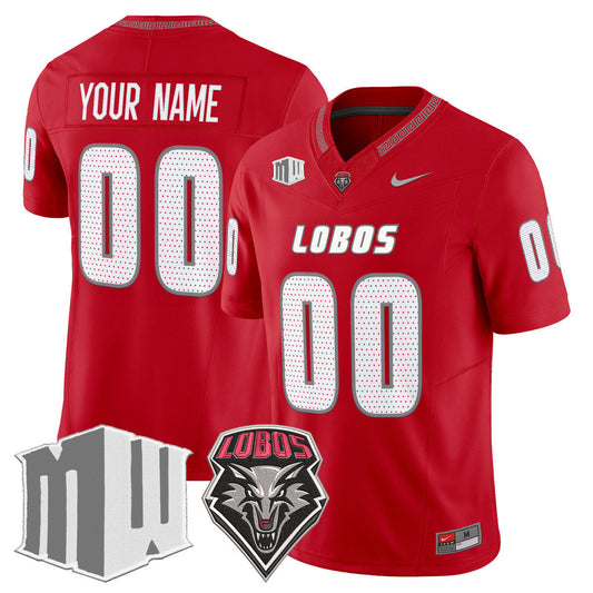 Custom New Mexico Lobos Jersey Name, Number 2025 Vapor Limited Stitched Red