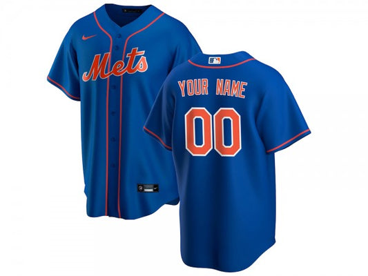 Custom New York Mets Cool Base Jersey Royal