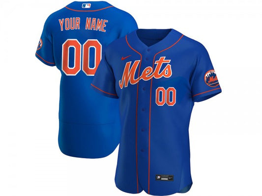 Custom New York Mets Flex Base Jersey Royal