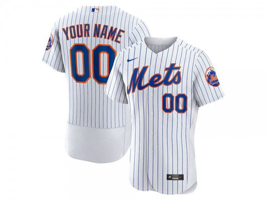 Custom New York Mets Flex Base Jersey White