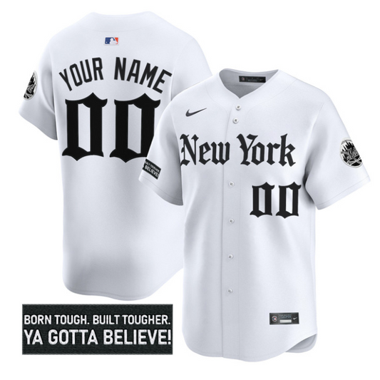 Custom New York Mets Jersey Name, Number Gothic Borough Edition Stitched