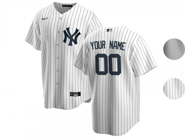 Custom New York Yankees Cool Base Jersey White