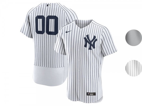 Custom New York Yankees Flex Base Jersey White