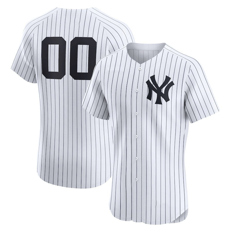 Custom New York Yankees Home Elite Jersey – White Stitched Baseball Jersey
