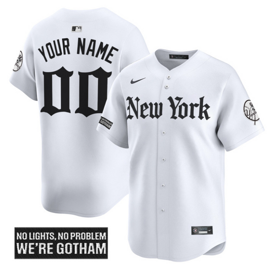 Custom New York Yankees Jersey Gothic Legacy Edition Vapor Premier Stitched White
