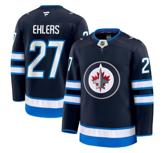 Custom Nikolaj Ehlers Jets Jersey - Navy All Stitched