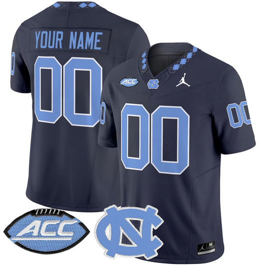 Custom North Carolina Tar Heels Jersey 2025 Vapor Limited Stitched Navy