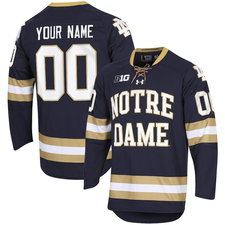 Custom Notre Dame Fighting Irish Jersey Name and Number All Stitched Navy