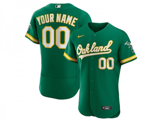 Custom Oakland Athletics Flex Base Jersey Green
