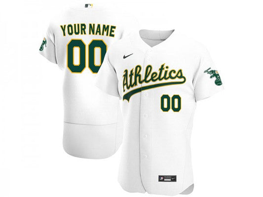 Custom Oakland Athletics Flex Base Jersey White