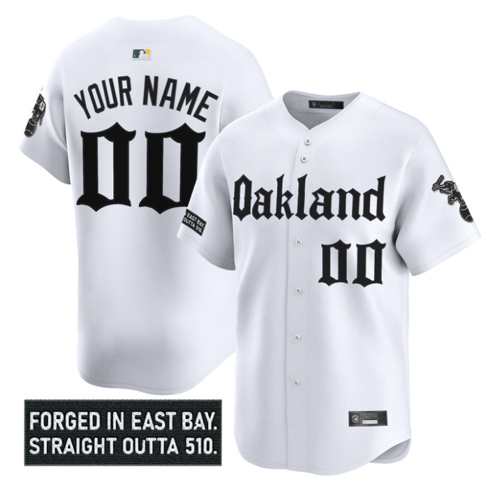 Custom Oakland Athletics Jersey Gothic East Bay Edition Stitched