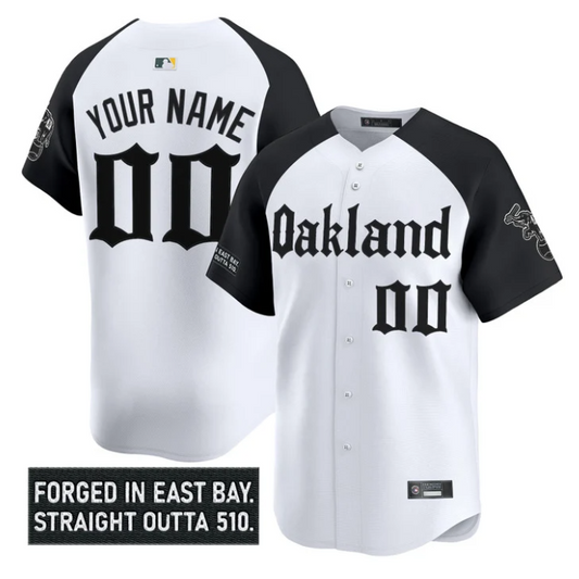 Custom Oakland Athletics Jersey Gothic East Bay Edition Stitched
