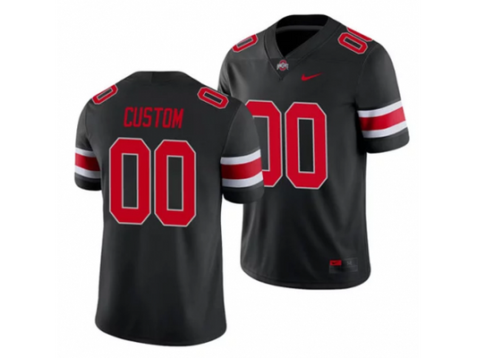Custom Ohio State Buckeyes Black Football Jersey