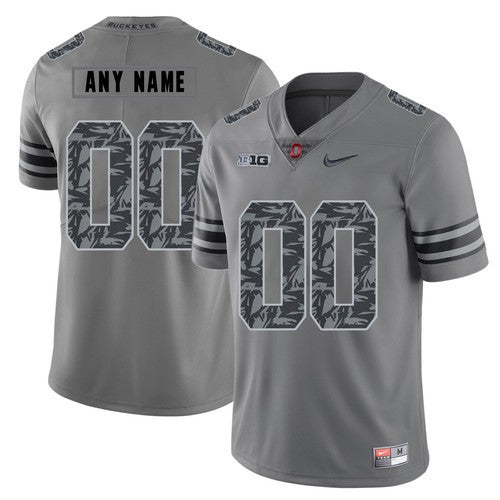Custom Ohio State Buckeyes Jersey Name and Number NCAA College Football Gray