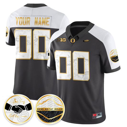 Custom Oregon Ducks Jersey Name, Number 2025 Shoe Duck Stitched Black Alternate