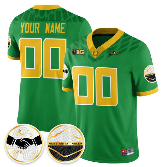 Custom Oregon Ducks Jersey Name, Number 2025 Shoe Duck Stitched Green