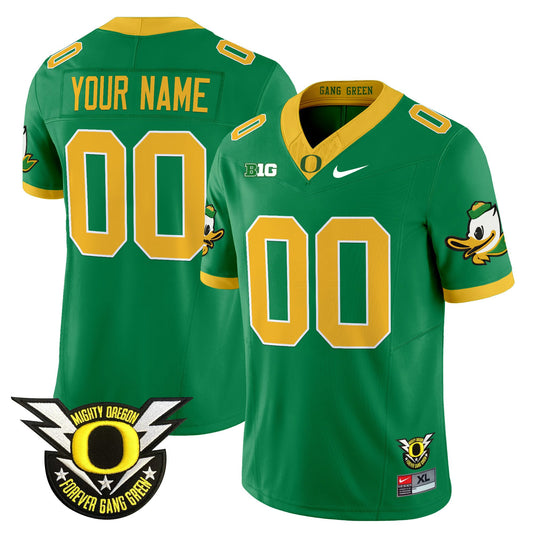 Custom Oregon Ducks Jersey Name, Number 2025 Vapor Limited V2 Stitched Green