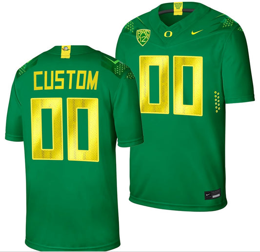 Custom Oregon Ducks Jersey Name and Number NCAA College Football Home Green