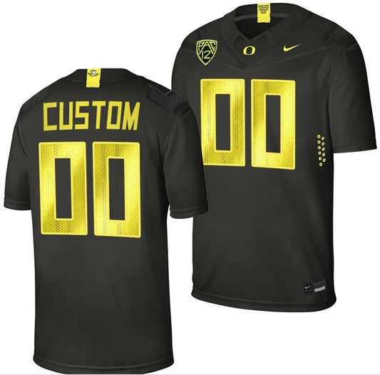 Custom Oregon Ducks Jersey Name and Number NCAA College Football Replica Black