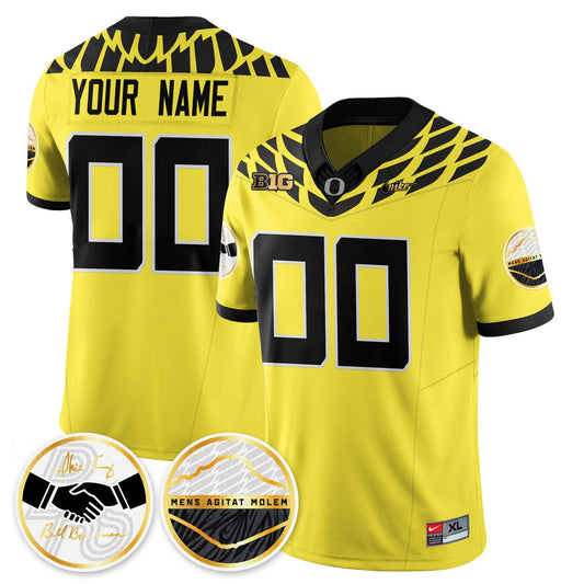 Custom Oregon Ducks Jersey Name, Number 2025 Shoe Duck Stitched Yellow