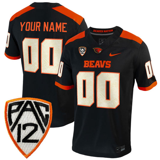 Custom Oregon State Beavers Jersey Name and Number College Football Black Home – All Stitched