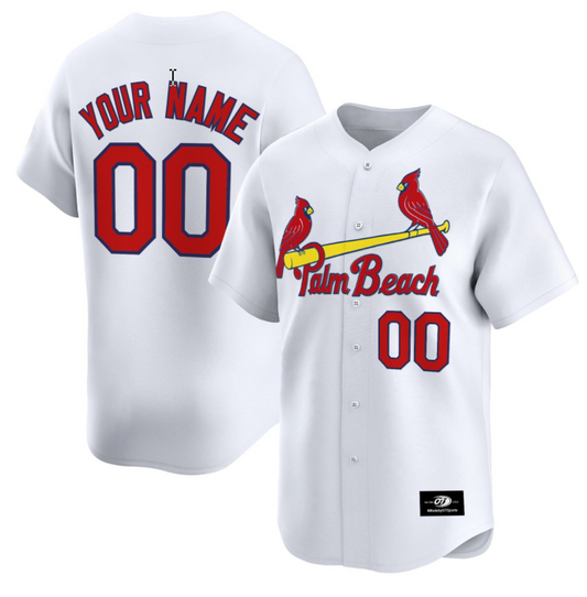 Custom Palm Beach Cardinals Jersey Name and Number White All Stitched