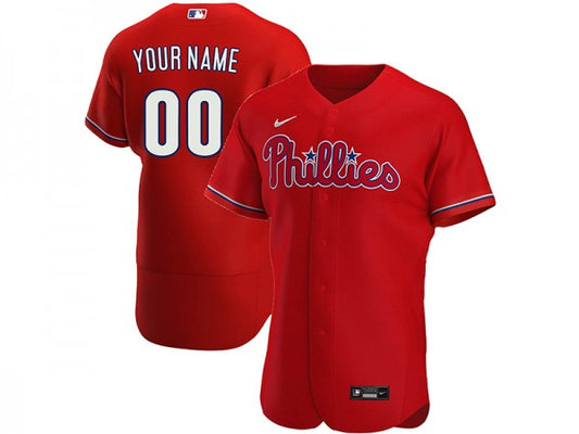 Custom Philadelphia Phillies Flex Base Jersey Red