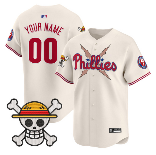Custom Philadelphia Phillies Jersey One Piece 2025 Limited Stitched Cream