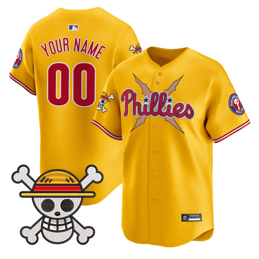 Custom Philadelphia Phillies Jersey One Piece 2025 Limited Stitched Gold