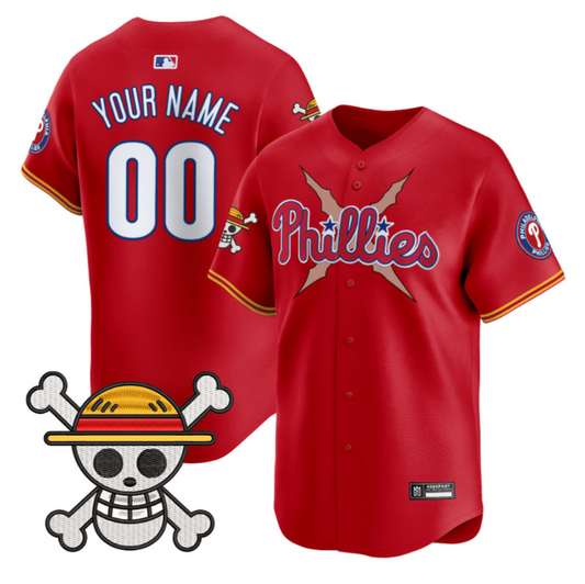 Custom Philadelphia Phillies Jersey One Piece 2025 Limited Stitched Red