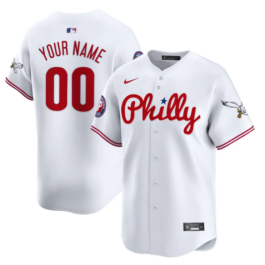 Custom Phillies and Eagles Jersey Name, Number Vapor Premier Limited Stitched White