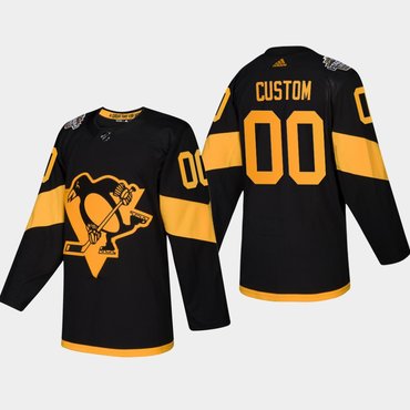 Custom Pittsburgh Penguins Coors Light 2019 Stadium Series Black Jersey
