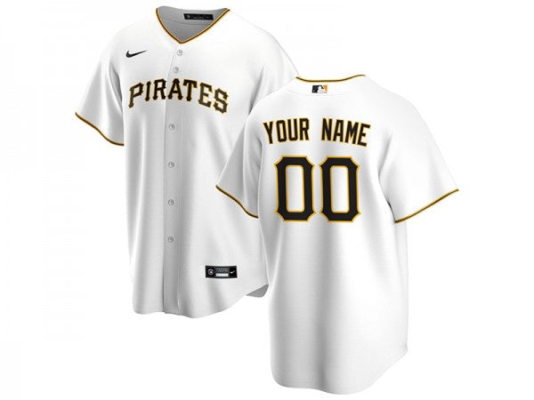Custom Pittsburgh Pirates Cool Base Jersey White