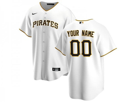 Custom Pittsburgh Pirates Cool Base Jersey White