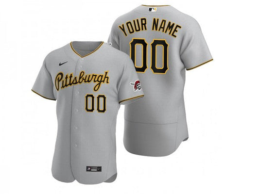 Custom Pittsburgh Pirates Flex Base Jersey Gray