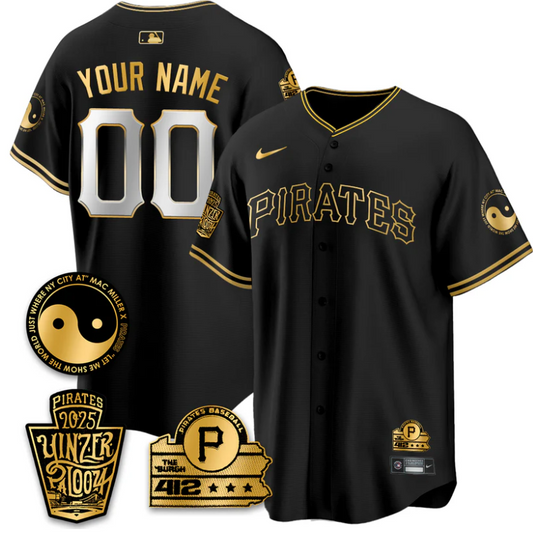 Custom Pittsburgh Pirates Jersey Yinzerpalooza 2025 Stitched Black Gold