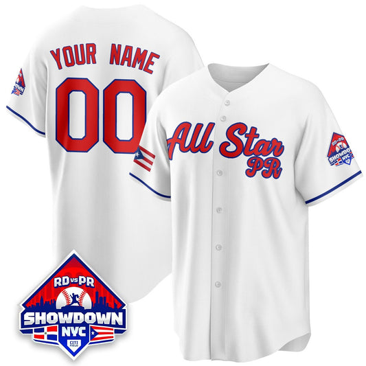 Custom Puerto Rican Jersey Name, Number Baseball All-Star 2025 Stitched White