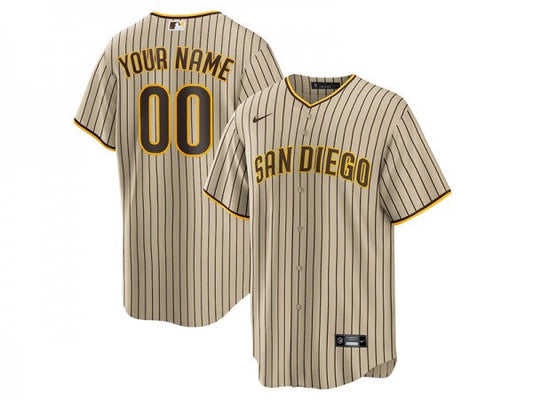 Custom San Diego Padres Cool Base Jersey Sand
