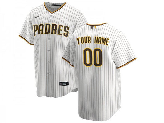 Custom San Diego Padres Cool Base Jersey White