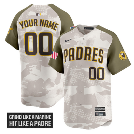 Custom San Diego Padres Jersey 2025 Armed Forces Day Vapor Stitched Alternate
