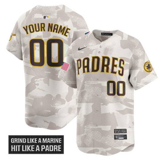 Custom San Diego Padres Jersey 2025 Armed Forces Day Vapor Stitched Camo