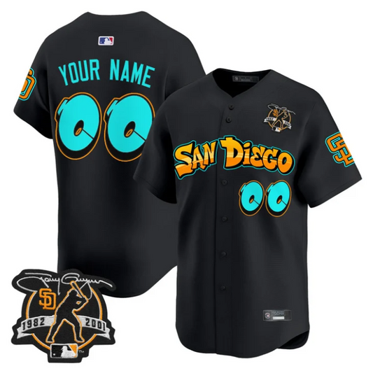 Custom San Diego Padres Jersey Graffiti Barrio Edition Limited Stitched Black