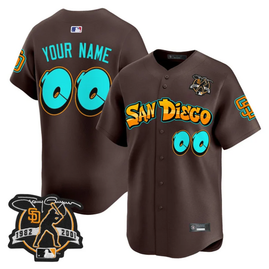 Custom San Diego Padres Jersey Graffiti Barrio Edition Limited Stitched Brown