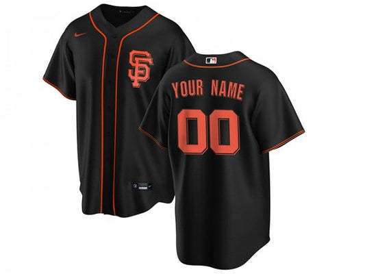 Custom San Francisco Giants Cool Base Jersey Black