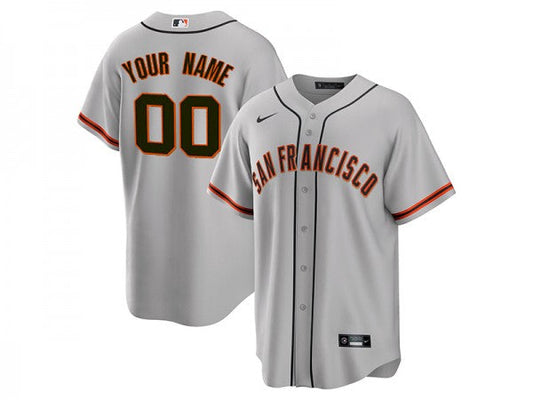 Custom San Francisco Giants Cool Base Jersey Gray