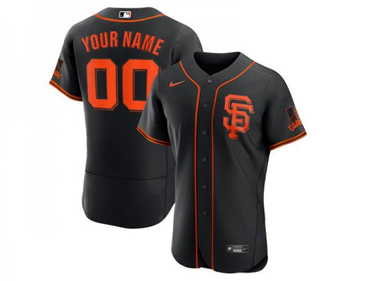 Custom San Francisco Giants Flex Base Jersey Black