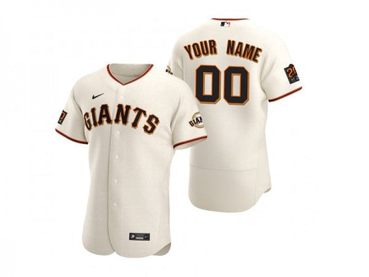 Custom San Francisco Giants Flex Base Jersey Cream